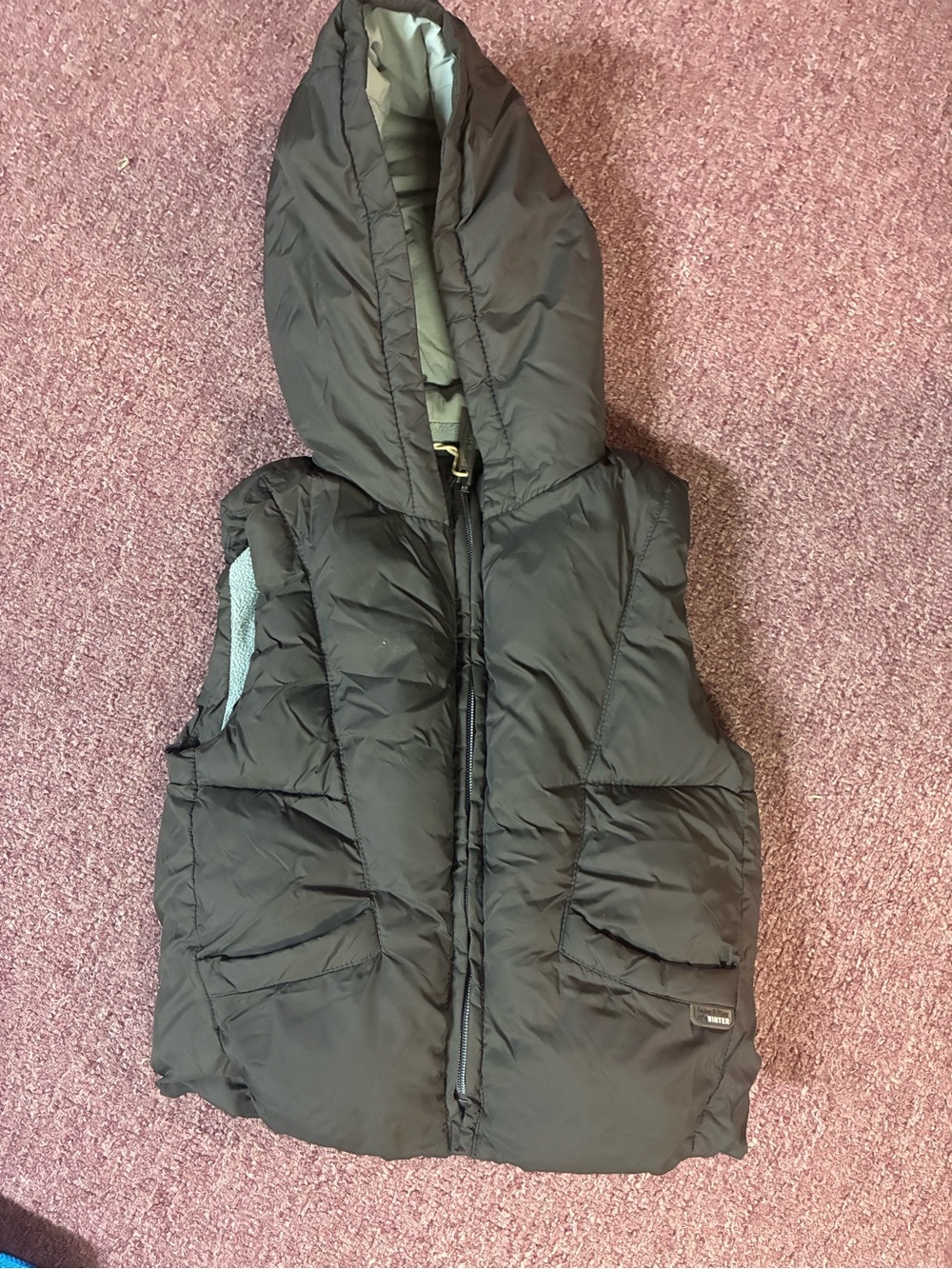 Zara Black Hooded Puffer Vest for Kids